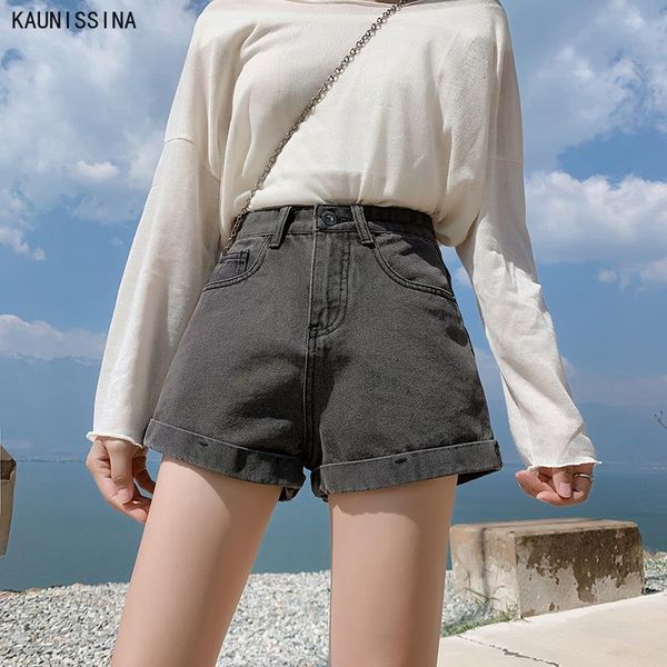 

women's short jeans new loose wide leg pants girls korean fashion high waist jeans ladies summer denim shorts trousers, Blue