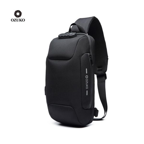 

ozuko multifunction crossbody bag for men anti-theft shoulder messenger bags male waterproof short trip chest bag