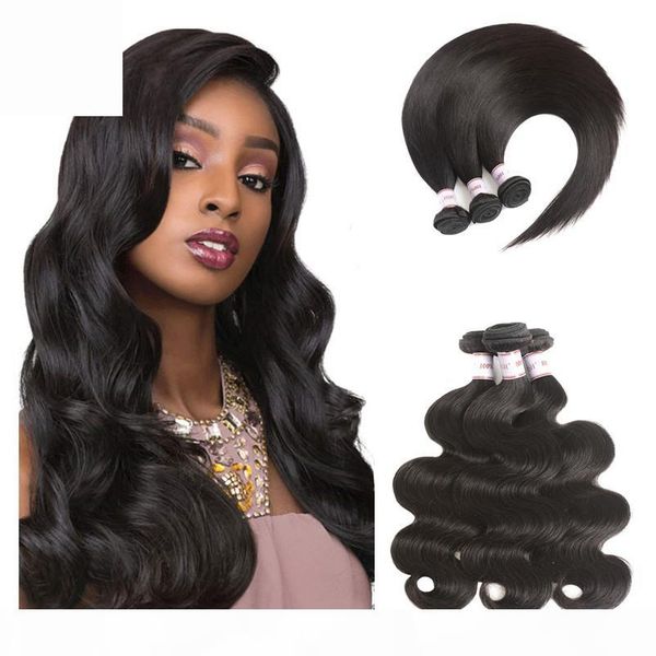 

human hair bundles 8a brazilian straight body deep loose curly bundles human hair 3 bundles 100% unprocessed virgin hair weft natural color, Black