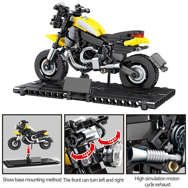 

создатель diy мотоциклетные строительные блоки для города moc technic мотоциклов motor car model кирпичи обучающие игрушки для мальчиков bby