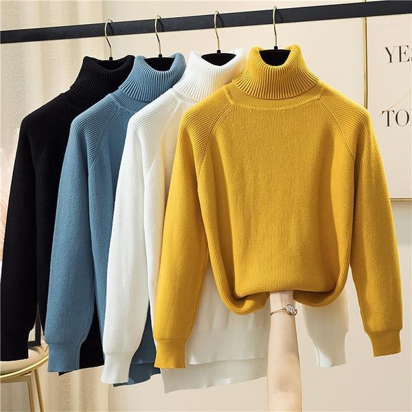 

women thick turtleneck sweater pullovers casual autumn winter full sleeve warm basic sweater back long female knit jumper 1, White;black