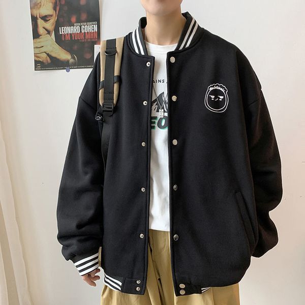 

2021 new privathinker funny printed fake 2 pcs jackets streetwear men casual baseball coats autumn men's hip hop male clothing osh9, Black;brown