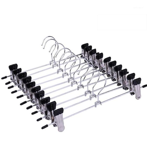 

10pcs stainless steel trousers rack clip metal anti-slip clothespin wardrobe pants clamp clothes hanger for balcony bathroom1