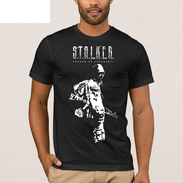 

stalker soc белая тень чернобыля хлопок s relaxed fit с коротким рукавом плюс размер мужчины crew дизайнеры балахон воротник футболки толсто
