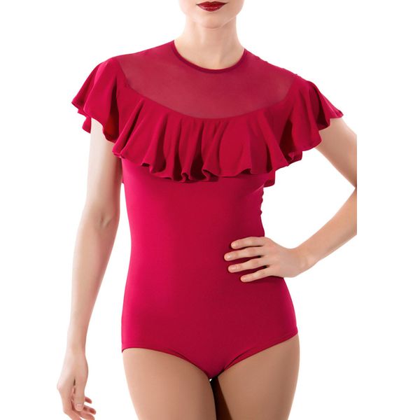 

new latin dance red/black leotard latin practice jumpsuit women dancewear ballroom competition performance bi186, Black;red