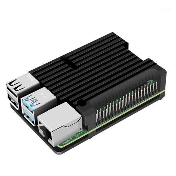 

lapcooling pads for raspberry pi 4 model b aluminum case, passive alloy protective shell metal enclosure mod1