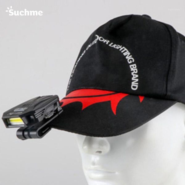 

headlamps cob led motion sensor headlamp cap light 90 degree rotatable clip-on hat lamp waterproof induction head built-in battery1