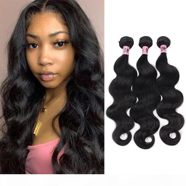 

namibeauty body wave hair 3 4 bundles malaysia virgin hair 100% unprocessed human hair weaves natural color, Black