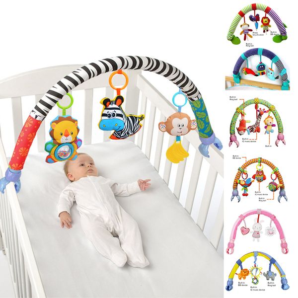 Nette Neugeborene Rasseln Baby Spielzeug Infant Kinderwagen Auto Clip Drehmaschine Hängen Sitz Kinderwagen Spielzeug Mobile Pädagogisches Spielzeug 0-12 monate LJ201114