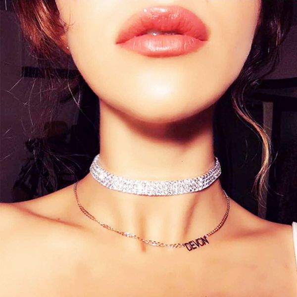 

choker multi-layer clavicle chain personality necklace fashion exaggerated necklace women's jewelry, Silver
