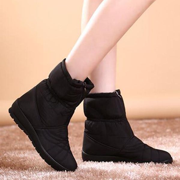 

ботинки женщин женская зимняя обувь 2020 теплые ботинки женщина водонепроницаемый дамы снег сапоги для женщин зимнем голеностопного botas mu, Black