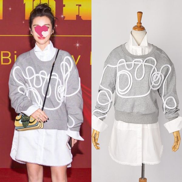 

специальное offerstar из двух частей платья с длинным рукавом свитером белой рубашкой рыхлой двухсекционного костюм платье dresswhite рубашк, Black