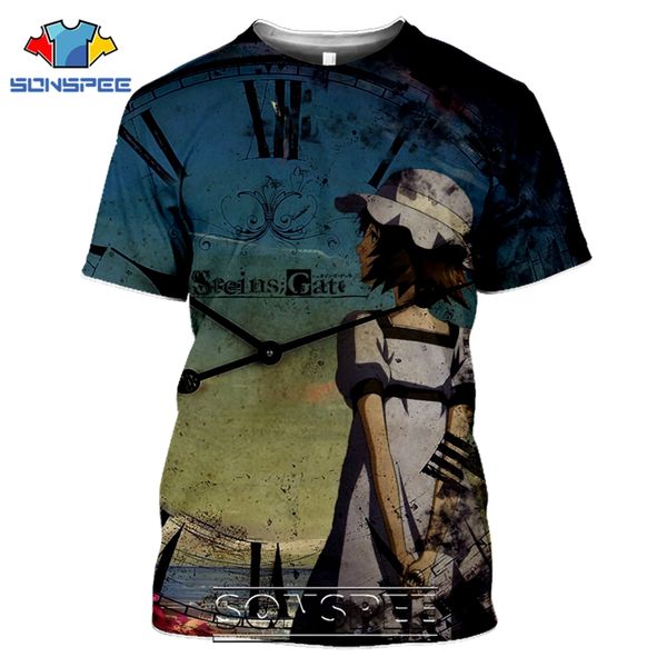 

steins gate anime 3d print shirts anime harajuku humor men clothing