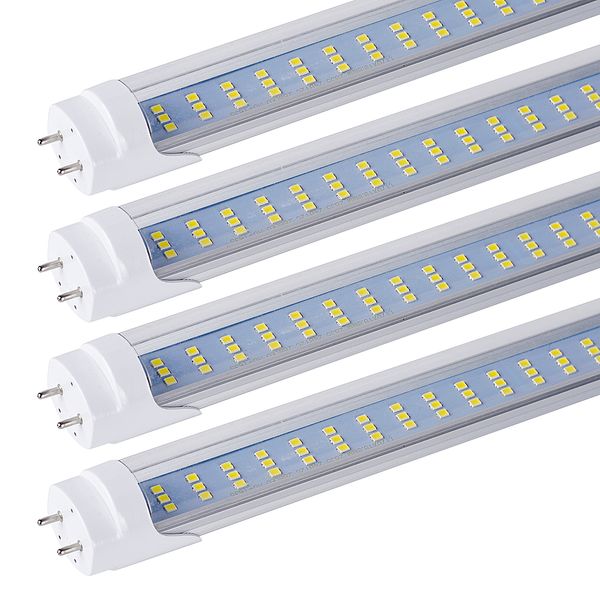 

t8 4ft led tube light bulbs, triple row 60w 6000k cold white, 6500lm, 4 foot t12 led replacement for flourescent tubes, ballast bypass