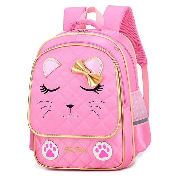 

children school bags for girls cat printing backpacks kids cartoon orthopedic schoolbags primary school backpack mochila escolar y200706