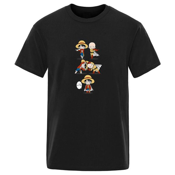 

summer japen anime short sleeve one piece and one punch cool mens solid color harajuku hooded sweatshirt hoodie men t shirt