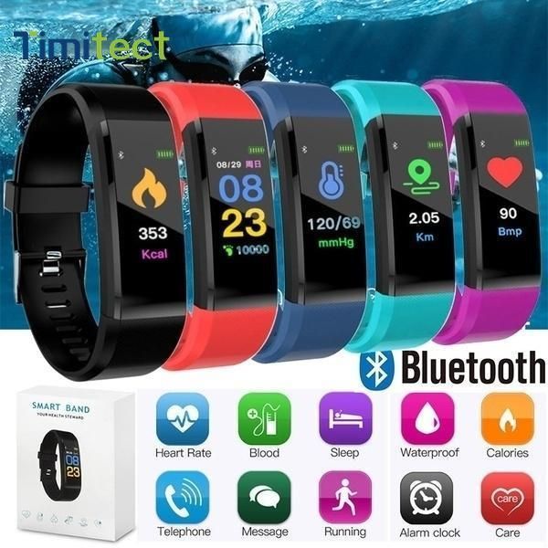 

115plus bluetooth спортивный браслет фитнес-трекер портативный смартный смартный ремешок для запястья