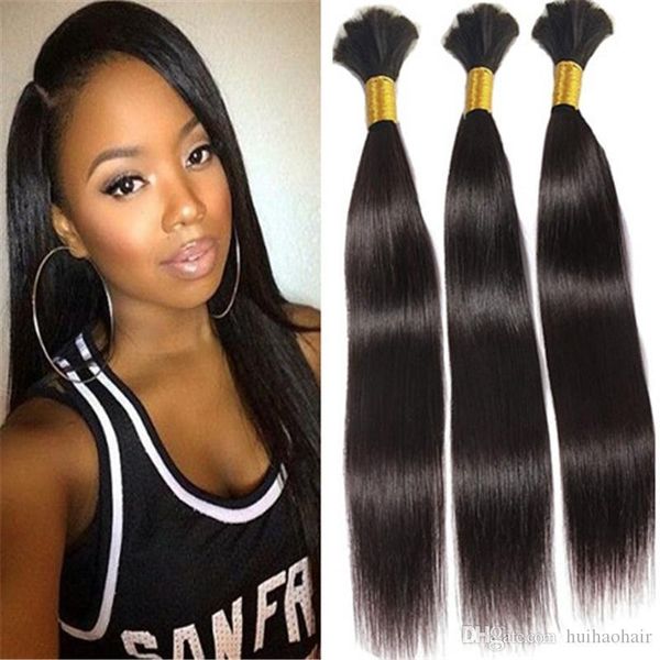 

bulk human hair wholesale #1b hair bulk without weft brazilian straight bulk human hair for braiding black women