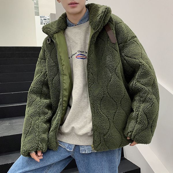 

autumn 2021 men's thin new lamb long hair jacket male youth wear xdts, Black;brown