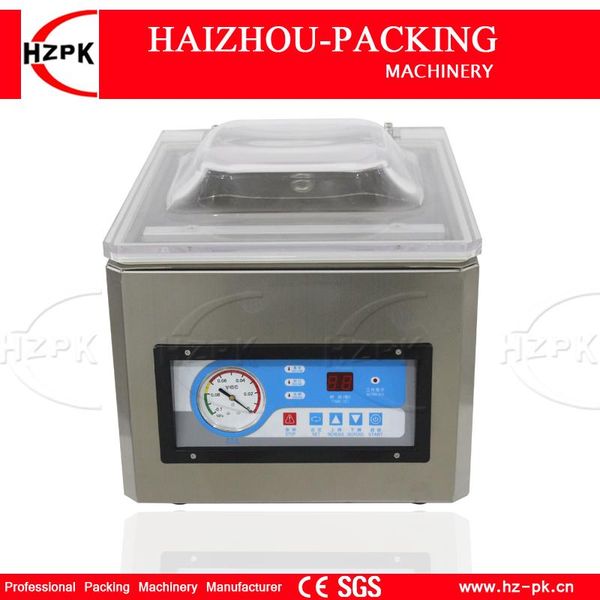 

hzpk stainless stee chamber coffee nut plastic bags sealing kitchen automatic commercial small vacuum packing machine dz260