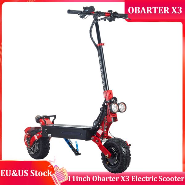 IVA gratuita EU/USA Stock OBARTER X3 11 pollici 48 V 21 Ah Doppio motore 2 * 1200 W Velocità massima 55 km/h Potente scooter elettrico per adulti