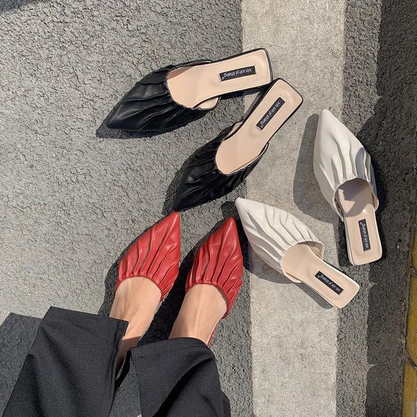 

women's slides slippers slip on mules shoes flats shoes wholesales slippers loafers women flip flops casual flats slippers shoes x1020, Black