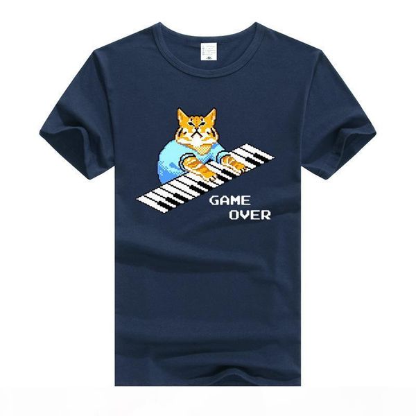 

teewining keyboard cat t shirt the it crowd рой tshirt мужчины женщины tshirt streetwear tee piano cat game over j190612, White;black