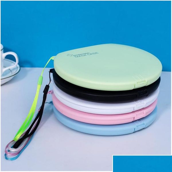 

storage box mask case circular organizer face masks holder frosting plastic black white blue transparent portabl sqcbze bbgargden
