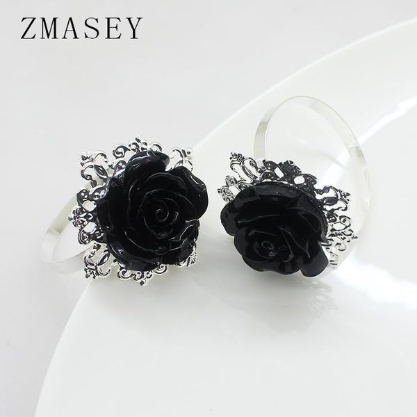 

napkin rings ring, black rose, buckle, 4/6pcs, decorative buttons1