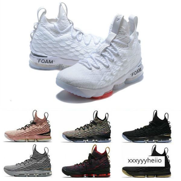 

luxury ashes ghost lebron 15 basketball shoes arrival sneakers 15s mens running sports outdoor designer shoes, Black