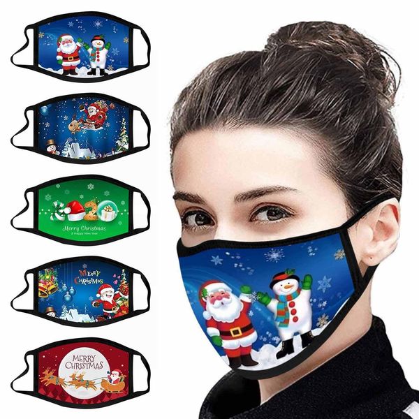 

1pc christmas mask mouth for protection face masks washable earloop mask christmas elk printing masks mascarilla fast shipping wmtfcj