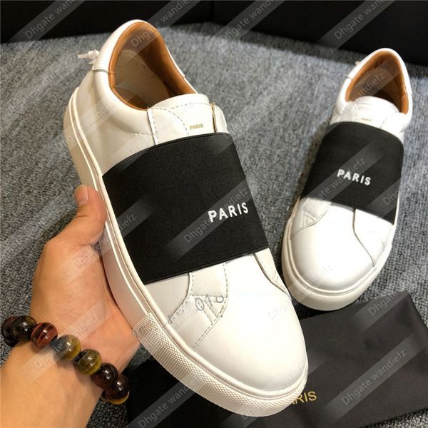 

new paris men women platform trainer comfort casual shoe sneaker mens leisure leather shoes chaussures trainers slip-on, Black