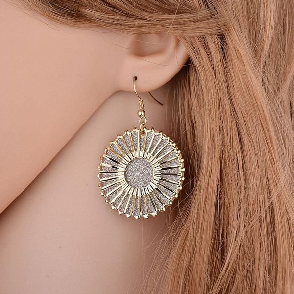 

dangle & chandelier yada fashion gold color round earring crystal statement cubic zirconia for women retro jewelry earrings er200137, Silver