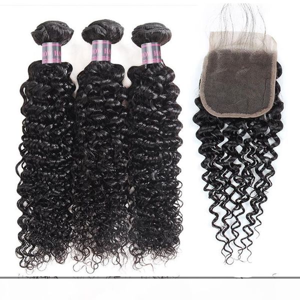 

ishow hair promotion buy 3 bundles get a closure brazilian kinky curly unprocessed peruvian human hair part, Black