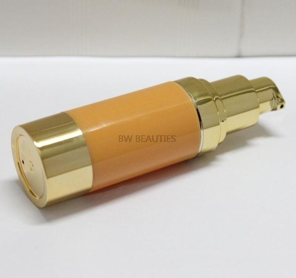 

300pcs/lot 15ml 30ml traveling airless bottle pump empty press cosmetic vacuum orange color lotion bottles