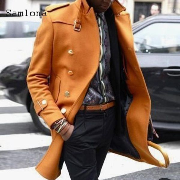 

mens long jacket autumn wool coats long sleeve double breasted fashion epaulet men clthing blends england style winter outerwear1, Black