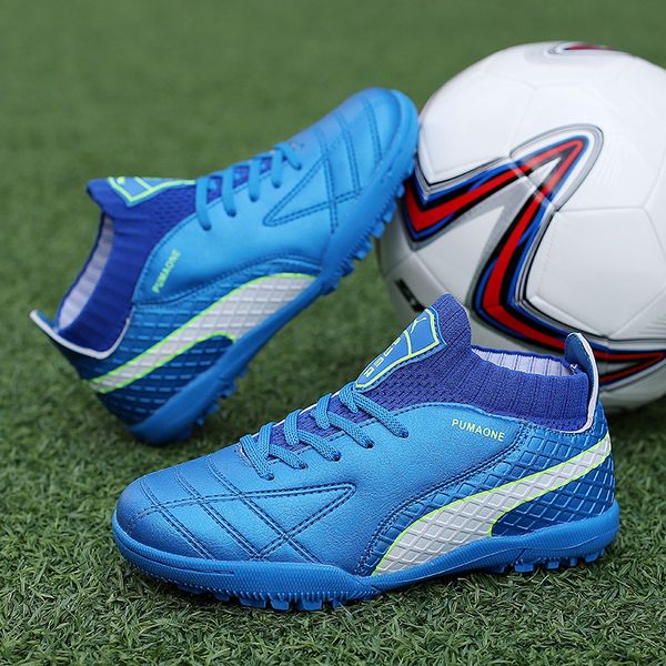 

fashion children sneakers mid-cut comfortable kids football non-slip training sports outdoor tf spikes boys soccer shoes, Black