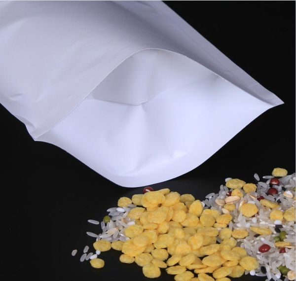 

zipper white kraft aluminizing pouch stand up kraft paper aluminium foil bag resealable zip lock grip seal food grade printable patte bbyum
