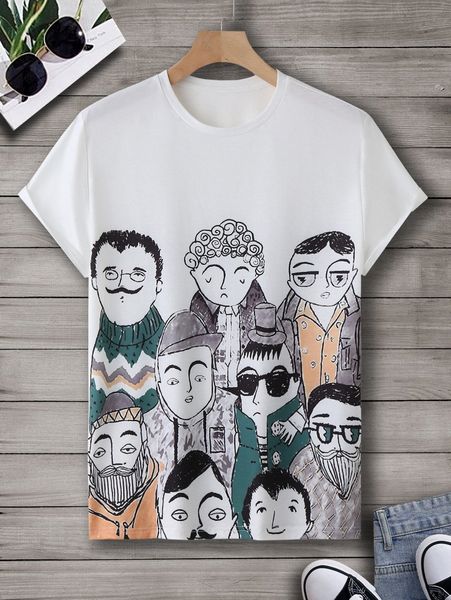 

men figure graphic tee o6js#, White;black