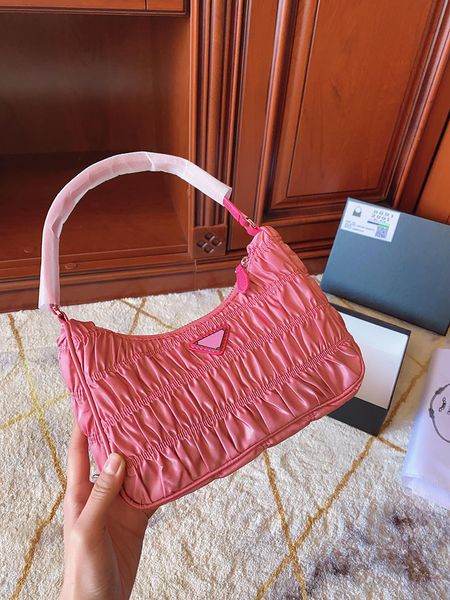 

pink sugao designer handbag women tote bag phome brand shoulder bag nylon small purse pleated handbag bag