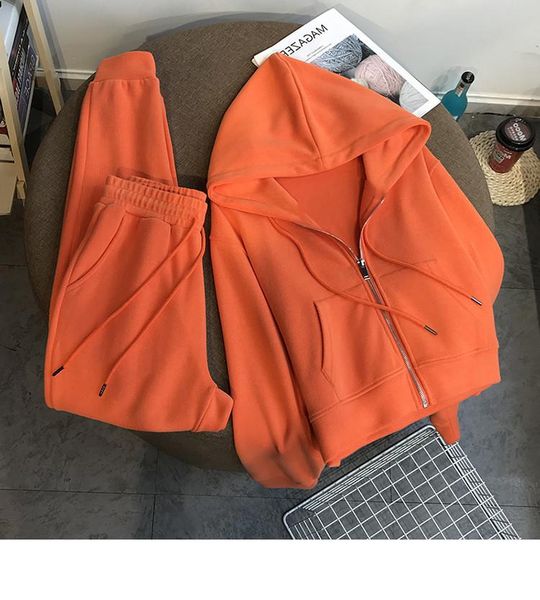 

tracksuits women two pieces set hooded oversized sweatshirt pants solid color hoodie suits autumn winter casual outfits, Gray