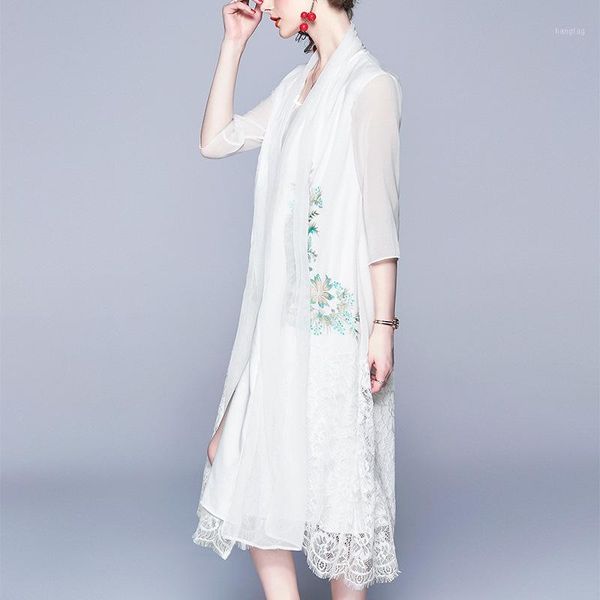 

new spring windbreaker silk coats female 2020 fashion pleated chiffon splice outwear loose trench coat for women thin cloak1, Tan;black