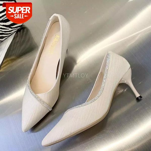 

spring autumn summer new fashion thin heels pointed toe shallow women pumps plus size 34-40 ladies casual shoes #v04c, Black
