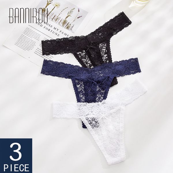 

woman lace thongs g-string underwear for woman panties plus size lace 3 pcs female underwear woman new thongs g-string lj200814, Black;pink