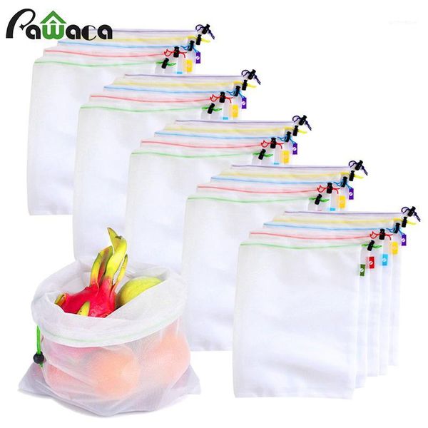 

reusable produce bags washable mesh produce bags for grocery shopping storage fruit vegetable garden net1