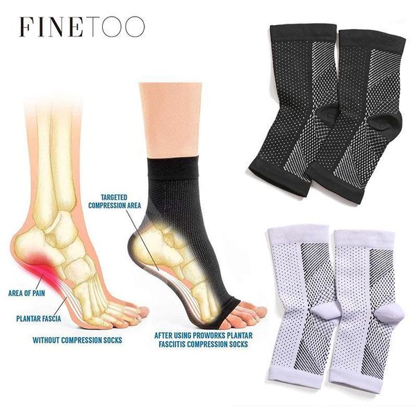 

finetoo breatheable foot sleeve socks men 1 pair foot angel anti fatigue outerdoor women socks compression sock sport s-xl1, Black