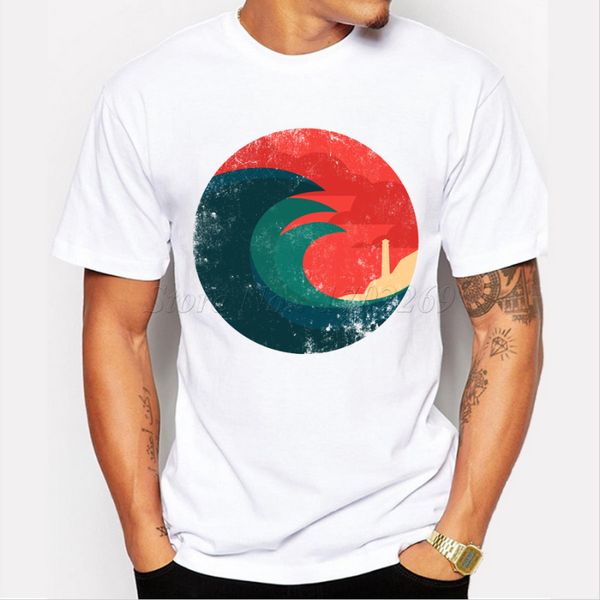 

азиатский размер art design wild ocean ретро printed мужской s vintage style с коротким рукавом повседневная новизна прохладный tops спорт т