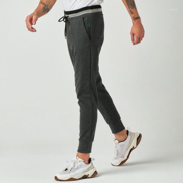 

2020 new season men sweatpants joggers cotton sportswear tracksuit comfort black grey elastic knitting waist s-xl tbasic1