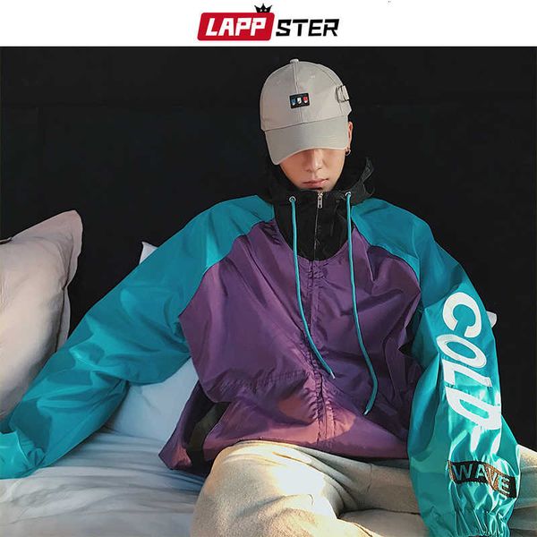 

lappster men patchwork bomber jackets windbreaker 2021 mens streetwear hip hop jackets and coats male vintage hooded jackets xl lj201013, Black;brown