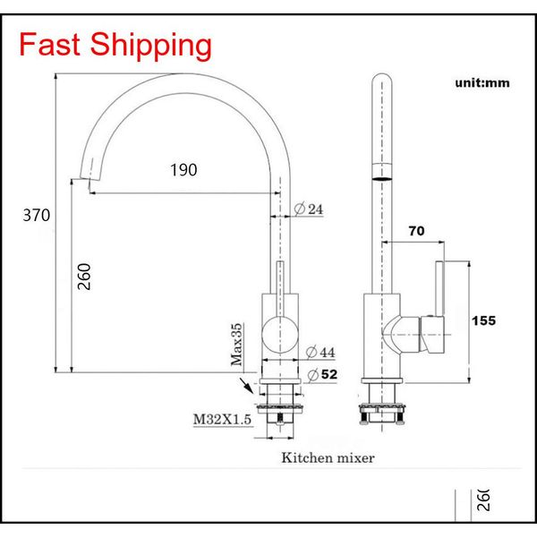 

brass single handle kitchen mixer tap 360 degree swivel spout black or brushed gold deck mounted b qylsfh yh_pack
